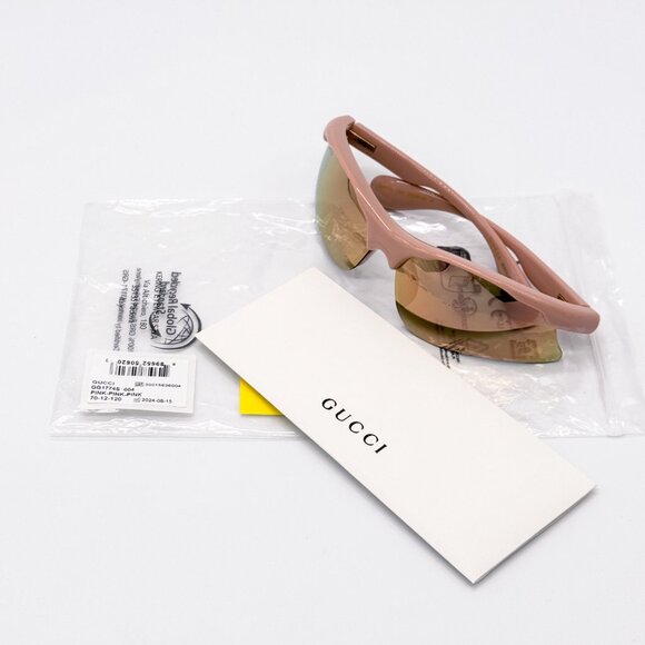 NEW GUCCI GG1774S 004 PINK MIRROR MASK UNISEX SUNGLASSES GUCCI - Picture 11 of 12